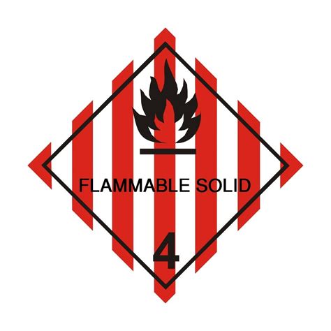 Un Hazard Warning Diamond Class Flammable Solid Hazchem Safety Ltd