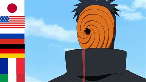 Tobi Obito Changes Voice In 6 Different Languages Naruto
