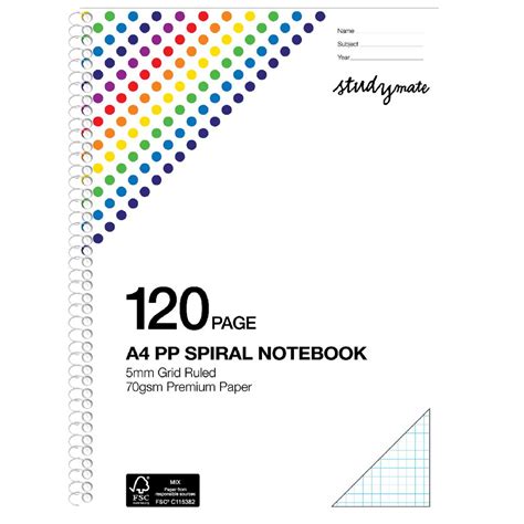 Studymate Premium Clear Pp Spiral Grid Notebook 120 Page Officeworks