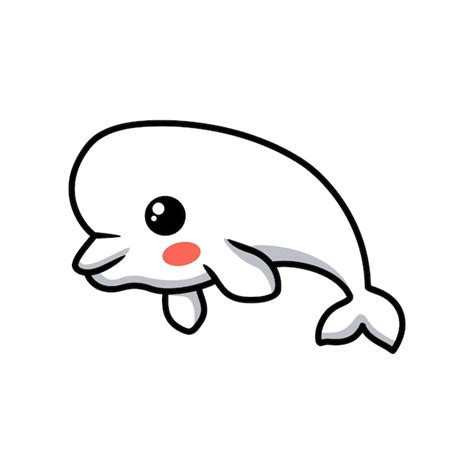 Premium Vector Cute Little Beluga Whale Cartoon