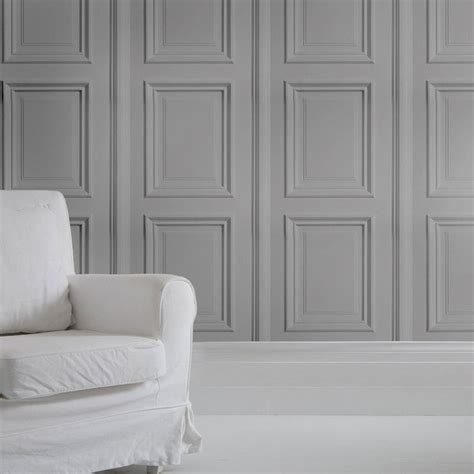 White Panelling Wallpaper By Young And Battaglia Mineheart White