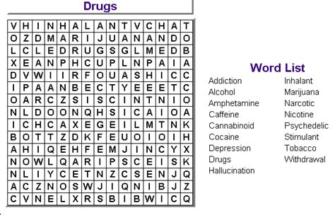 Drug Word Search