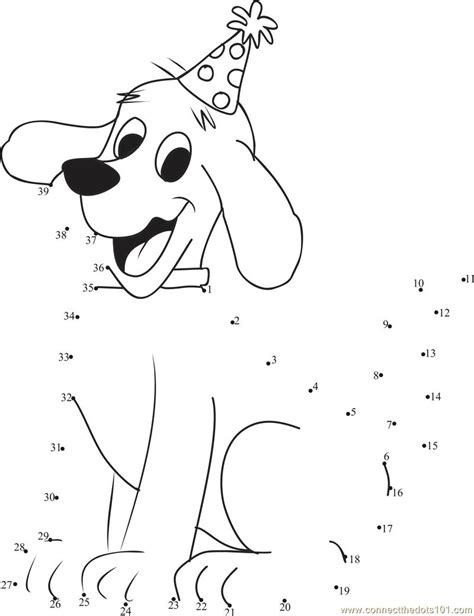 Free dot to dot pages to view and print at allkidsnetwork.com. Cute Clifford dot to dot printable worksheet - Connect The ...