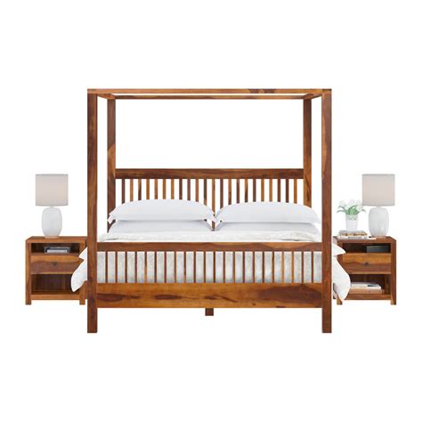 Kodiak Rustic Solid Wood Platform Canopy Bed