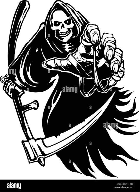 Grim Reaper Vector Illustration Stock Vector Image And Art Alamy