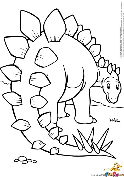 Doodle De Dibujos Animados Dinosaurio Stegosaurus Doodle Para Colorear