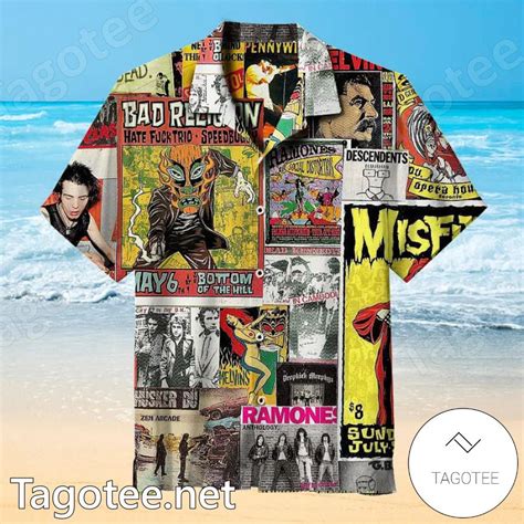 Punk Rock Collage Collage Hawaiian Shirt Tagotee
