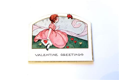Vintage 1925 Valentines Day Card Valentine Greetings Redhead 395