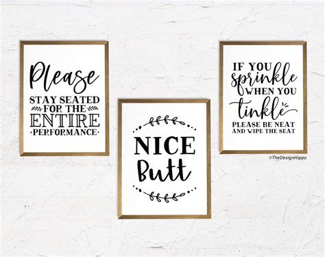 Would you believe that i still, to this day, have not added any signs to the wall. Free Bathroom decor printables for your home. Make funny ...