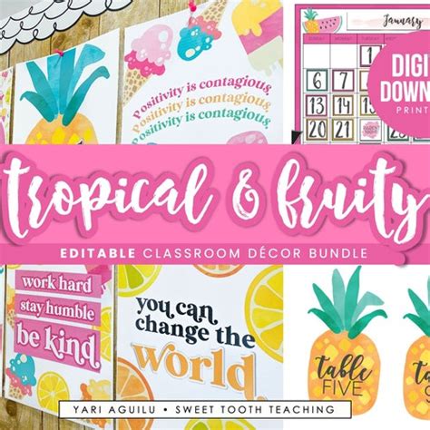 Colorful Classroom Decor Tropical And Fruity Classroom Theme Etsy
