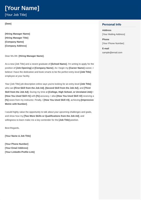 Generic Cover Letter Examples Collection Letter Template