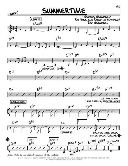 Summertime By John Coltrane Digital Sheet Music For Real Book