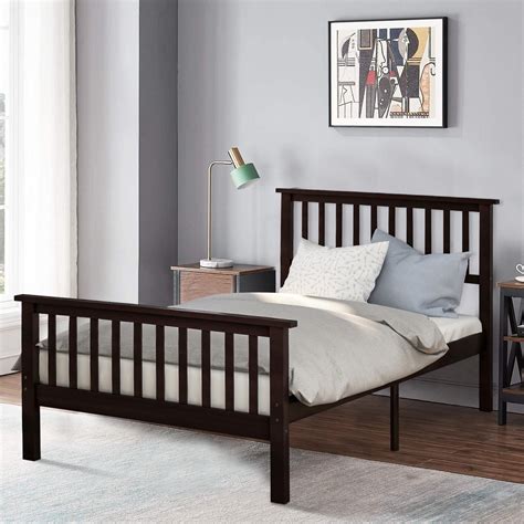 Uhomepro Twin Bed Frame No Box Spring Needed Wood Platform Bed Frame