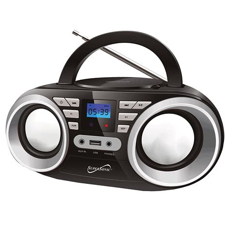 Supersonic Portable Audio System Cd Usb Mp3 Player Fm Radio Boombox Aux