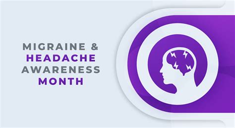 Happy National Migraine And Headache Awareness Month Celebration Vector