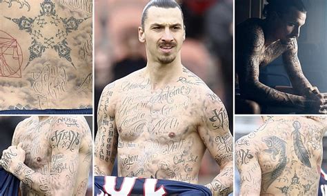 Zlatan ibrahimovic has his his back completely filled with tattoos. Zlatan Ibrahimovic tattooed names of 50 starving people on ...