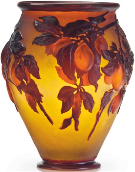 Emile Galle 1846 1904 A Prunes Vase Circa 1920 Mold Blown Cameo Glass 13 In 33 Cm High