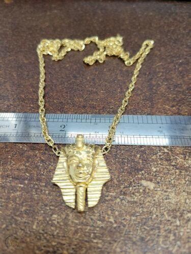 Crown Trifari King Tut Pharaoh Egyptian Necklace 24 Long 3870019434