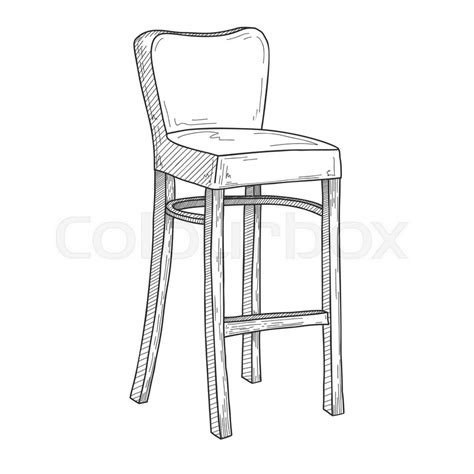 Sketch Of Bar Chairs High Chair Stock Vector Colourbox