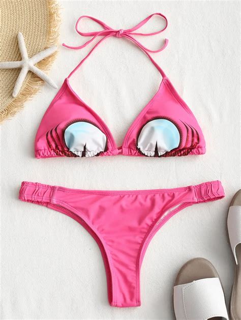 2018 Brand New Women Sexy Padded Bandage Bikini Set Swimwear Suit Romantic Printing Beachwear In