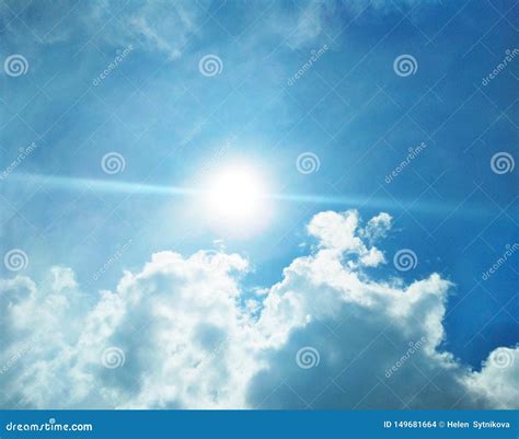 Sun Brightly Shining In The Sky Stock Photo Image Of Nature Beam
