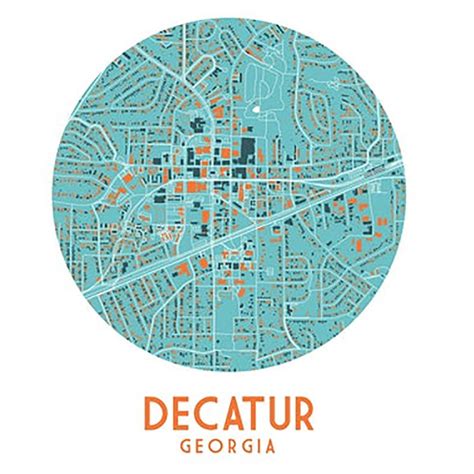Decatur Map Print Decatur Art Georgia T