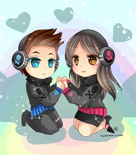 Chibi Couple Commission For Mariekythe By Kurama Chan On Deviantart