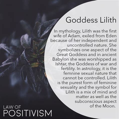 Lilith Was The Balance Equality And Freewill Not Evil And Demonic As