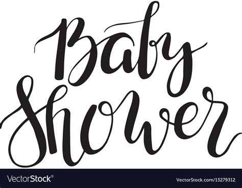 Baby Shower Text Custom Lettering Invitation Vector Image