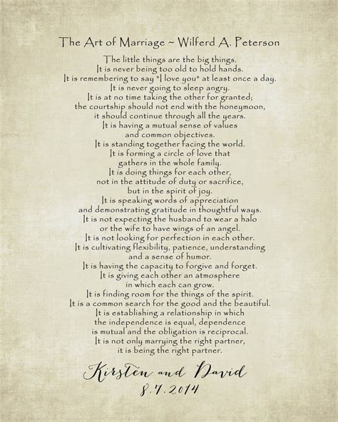 The Art Of Marriage Poem Print Personalized Wedding Blessing Etsy