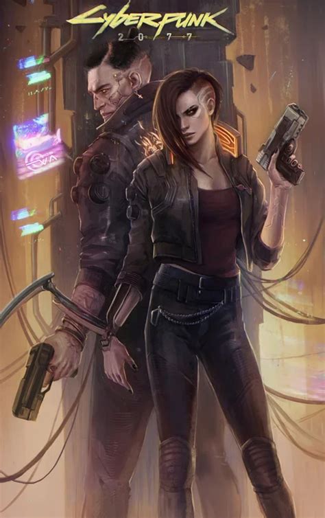 Cyberpunk 2077 Female V And Jackie Welles By Eva Kosmos Kazuliski