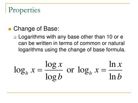 Ppt Properties Of Logarithms Powerpoint Presentation Free Download