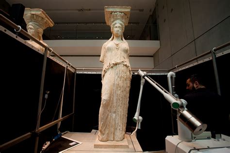 Caryatid Statues Restored Are Stars At Athens Museum The New York Times