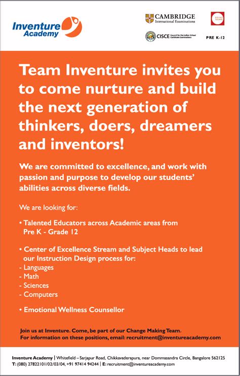 Inventure Academy Team Inventure Invites You To Come Nurture And Build