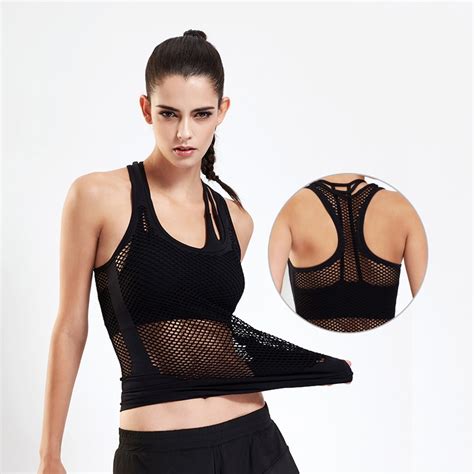 Women Yoga Shirts Tops Hollow Out Breathable Fitness Sport T Shirts Gym Running Vest Tank Tops