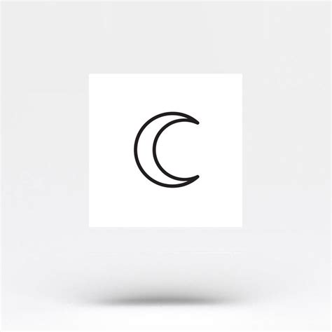 Crescent Moon Outline Temporary Tattoo Set Of 3 Small Tattoos