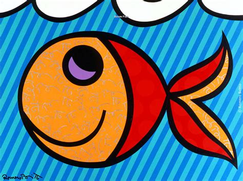 Boom Fish Poster By Romero Britto 26 X 26 Artreco