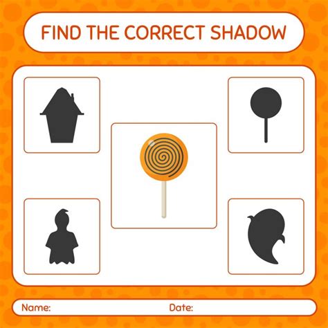 Premium Vector Find The Correct Shadows Game With Lollipop Worksheet