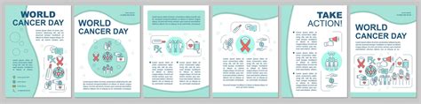 premium vector world cancer day brochure template oncology flyer booklet leaflet print design