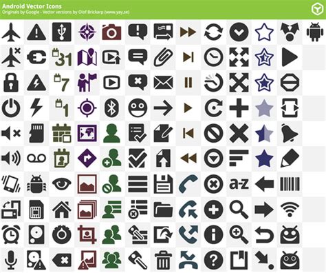 Android Vector Icons Pack Ai Eps Svg Icons Graphic Design Junction