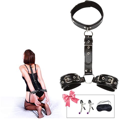 Wholesale Restraints Sex Kit Neck To Wrist Cuffs Y Restraint Collar Handcuffs Bondage Set