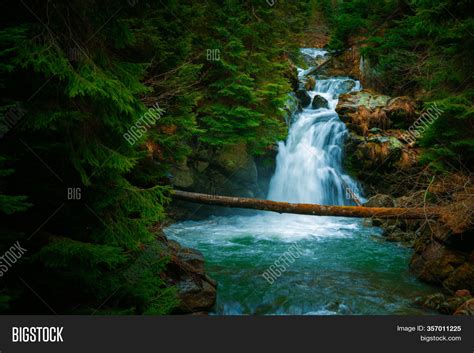 Waterfall Mountain Image And Photo Free Trial Bigstock