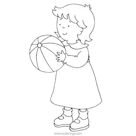 Caillou Pull Rosie On Her Cart Coloring Page Coloring Sun Coloring My