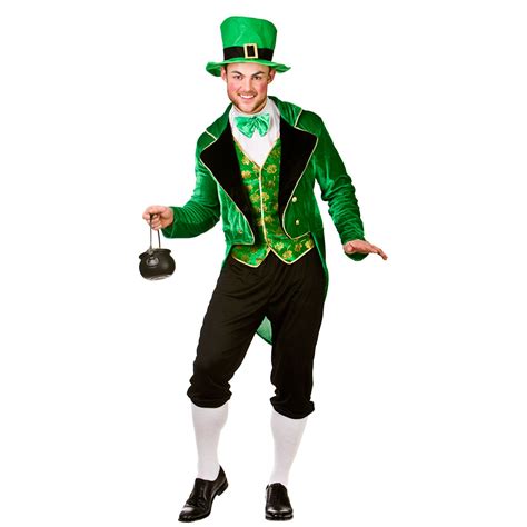 Mens Deluxe Leprechaun Costume For St Patricks Day Irish Fancy Dress