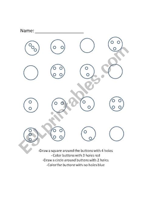 English Worksheets Sorting Buttons