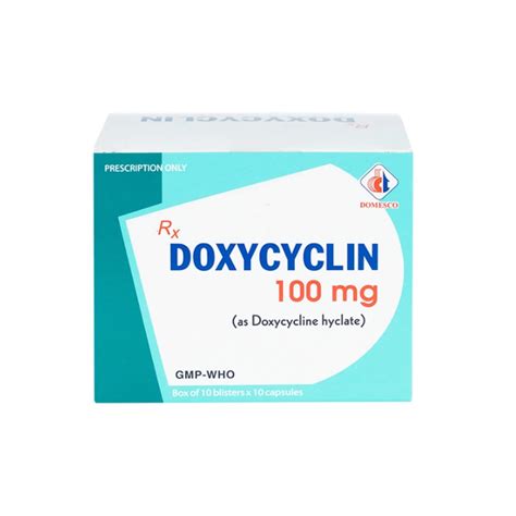 Doxycyclin 100 Mg Điều Trị Các Bệnh Nhiễm Khuẩn Hộp 10 Vỉ X 10 Viên