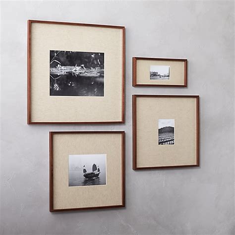 gallery walnut 4x6 picture frame with linen mat reviews cb2