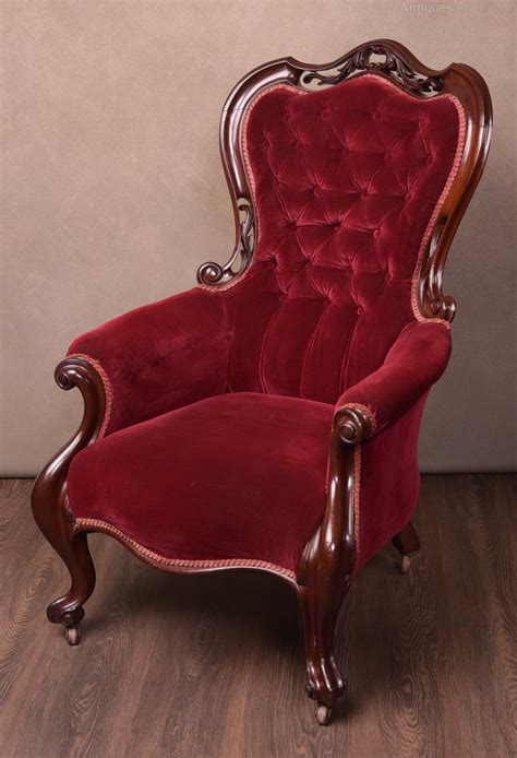 Fabulous Victorian Mahogany Button Back Arm Chair As856a567 Sai1616