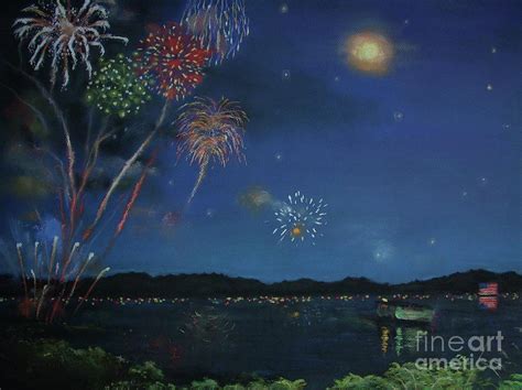 Starry Night At Crooked Creek Marina Pastel By Jackie Hill
