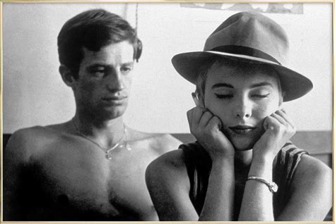 Jean Paul Belmondo And Jean Seberg In Breathless 1960 Poster In Aluminium Frame Juniqe